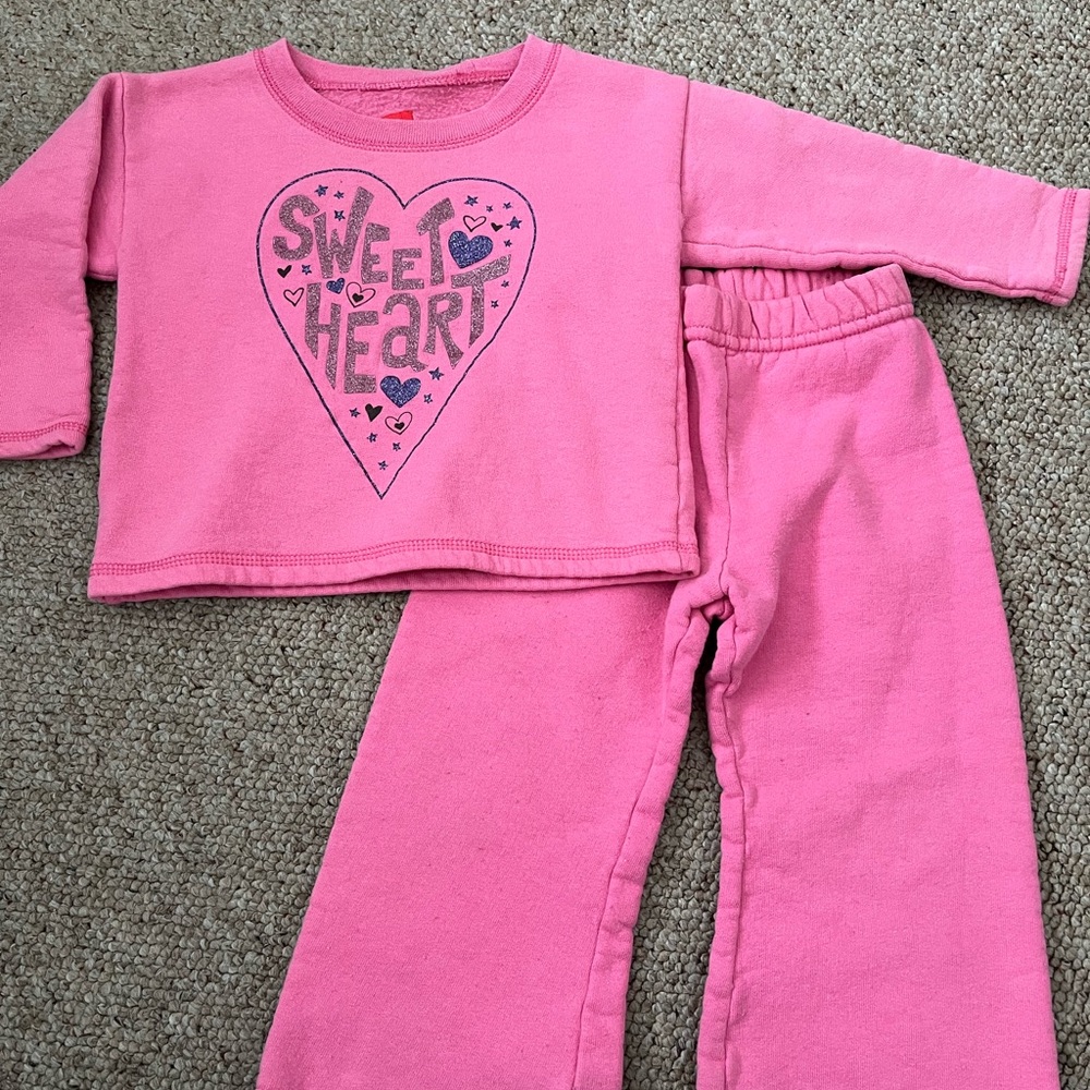 Hanes Pink Sweetheart Kids Pajama Set